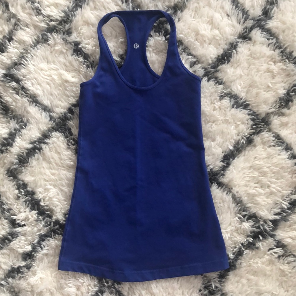 Lululemon Cool Racerback Tank, sapphire blue.